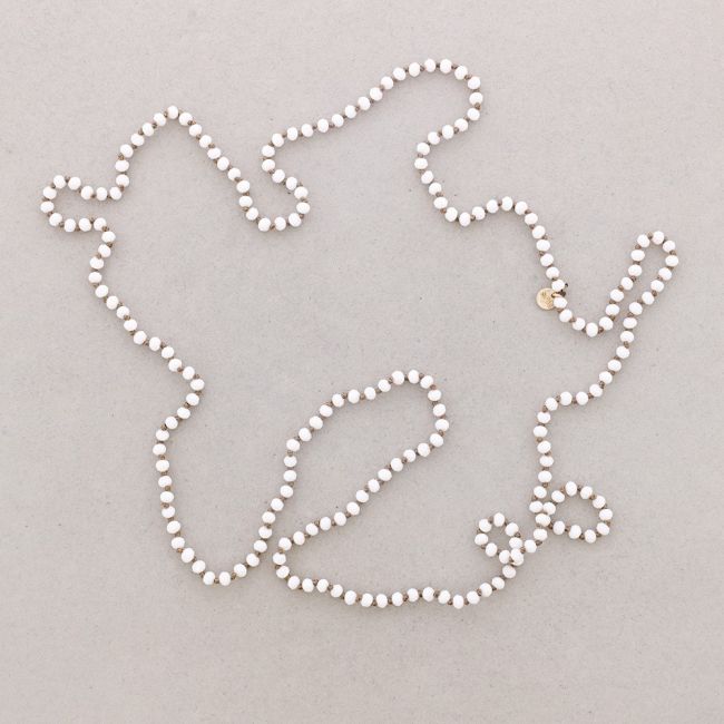 LONG NECKLACE WITH FACETED CRYSTAL BALL KNOTS 1.5M*6MM