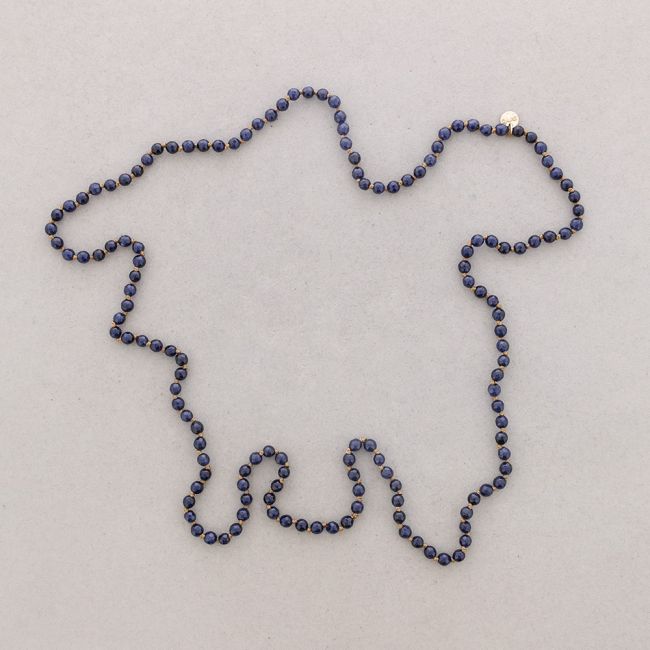 COLLAR LARGO NUDOS BOLAS PIEDRAS 1,2M*6MM