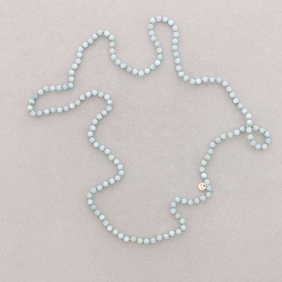 LONG NECKLACE KNOTS BALL STONES 1.2M*6MM