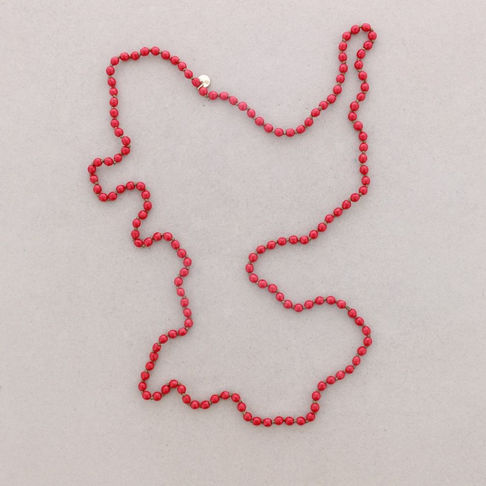 LONG NECKLACE KNOTS BALL STONES 1.2M*6MM