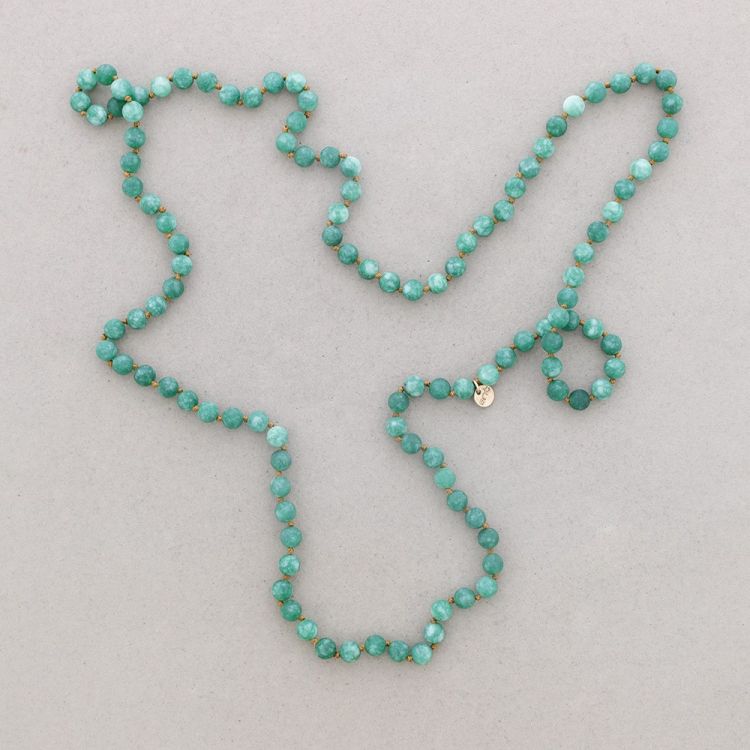 LONG NECKLACE KNOTS BALL STONES 1.2M*8MM 2
