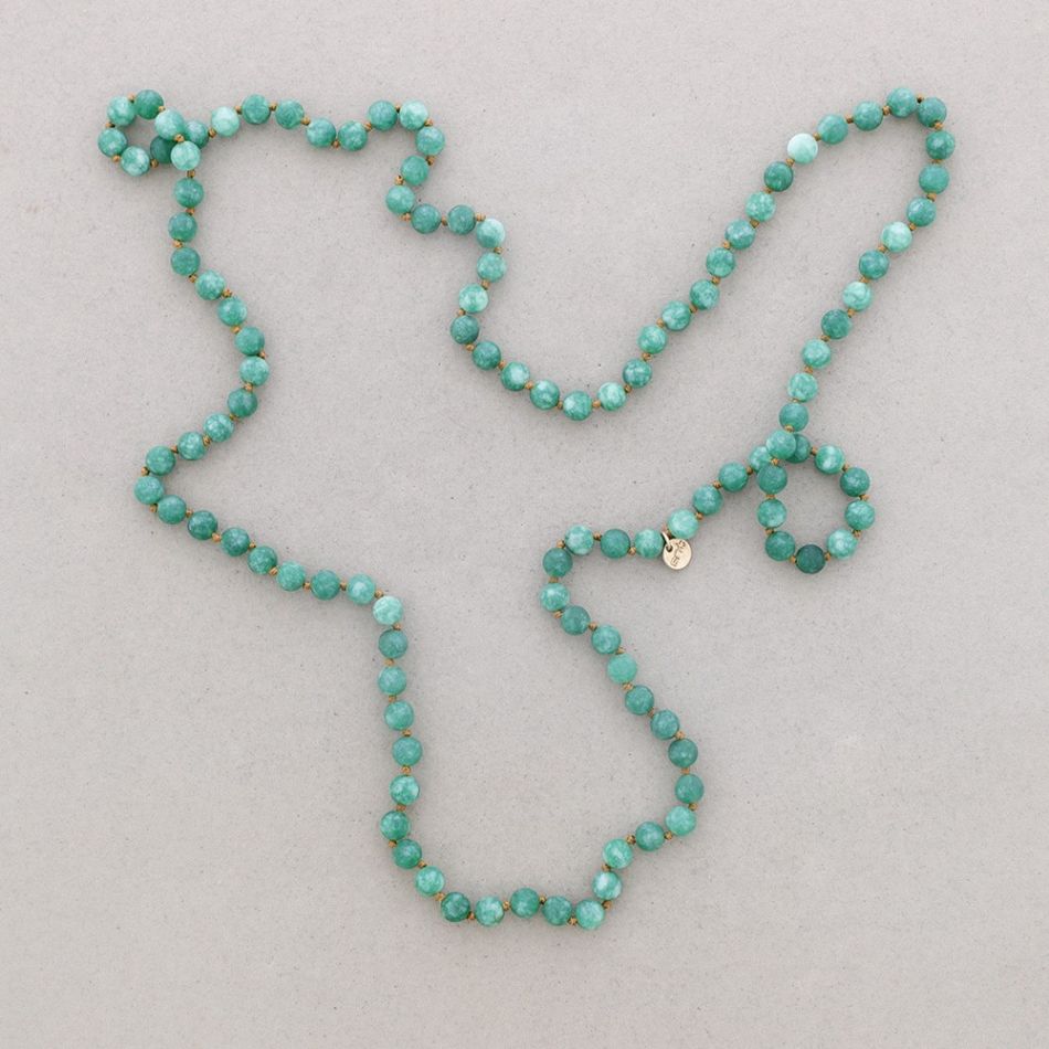 LONG NECKLACE KNOTS BALL STONES 1.2M*8MM