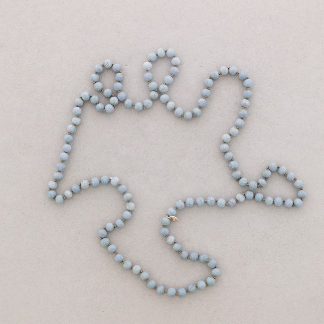 LONG NECKLACE KNOTS BALL STONES 1.2M*8MM