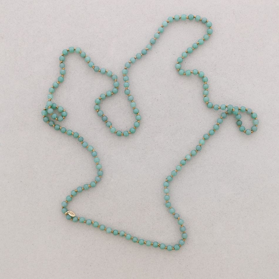 LONG NECKLACE KNOTS BALL STONES 1.2M*6MM