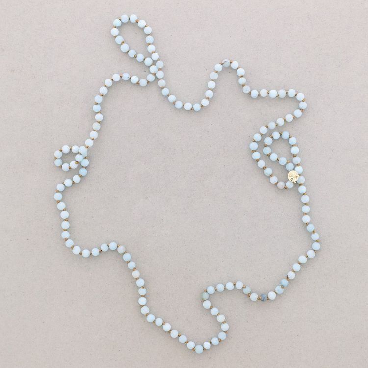 LONG NECKLACE KNOTS BALL STONES 1.2M*6MM 2