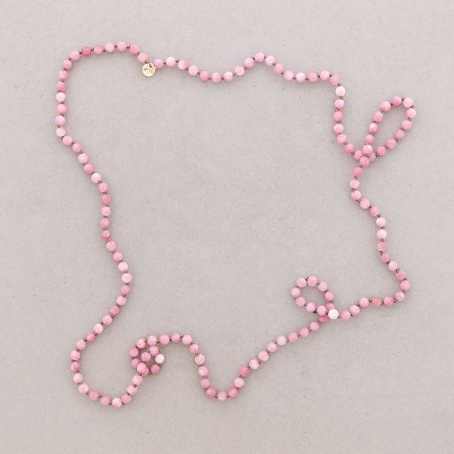 COLLAR LARGO NUDOS BOLAS PIEDRAS 1,2M*6MM