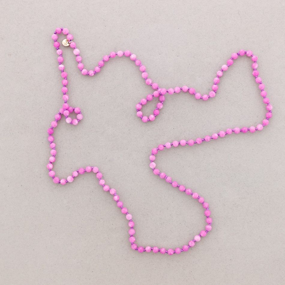 LONG NECKLACE KNOTS BALL STONES 1.2M*6MM