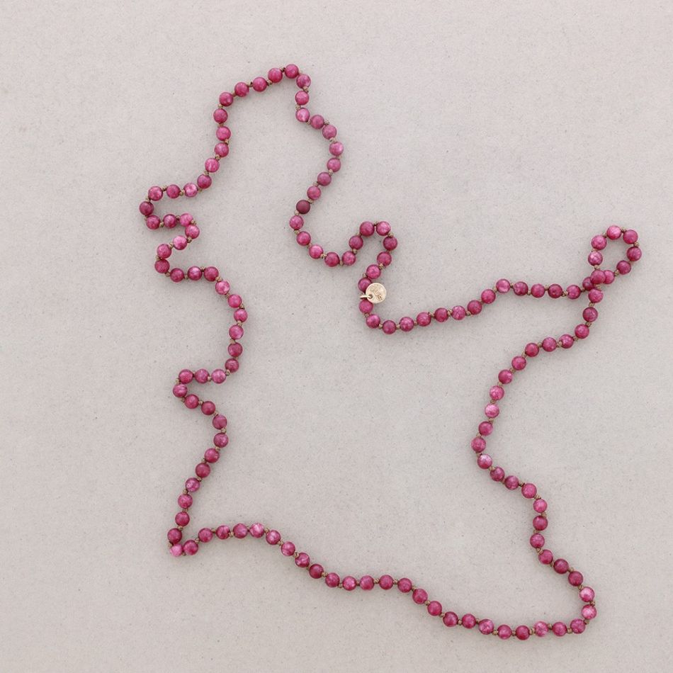 LONG NECKLACE KNOTS BALL STONES 1.2M*6MM