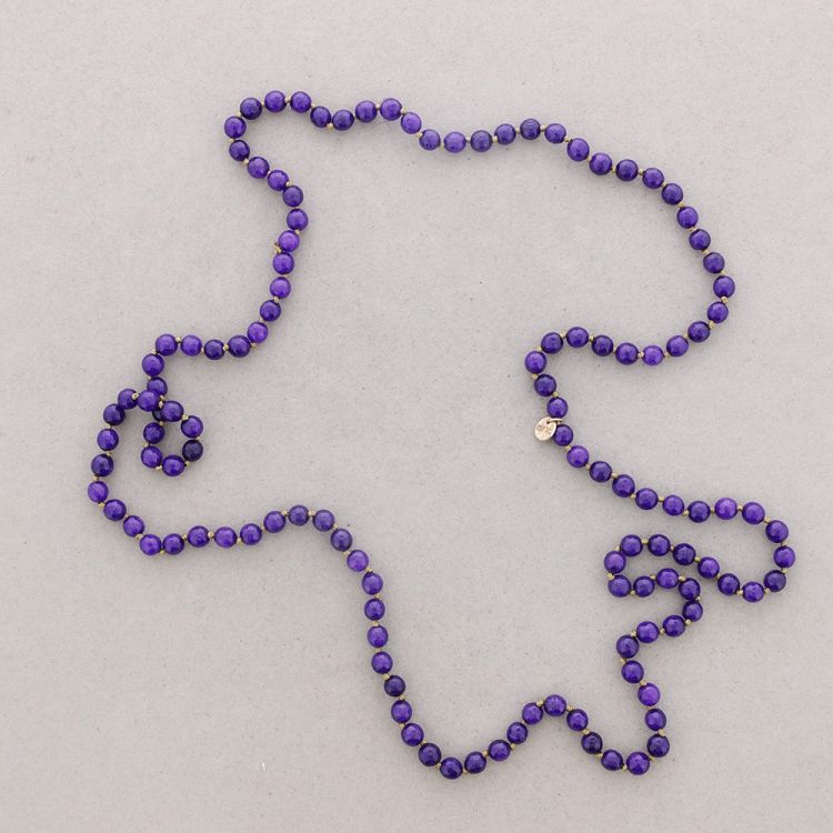 LONG NECKLACE KNOTS BALL STONES 1.2M*8MM