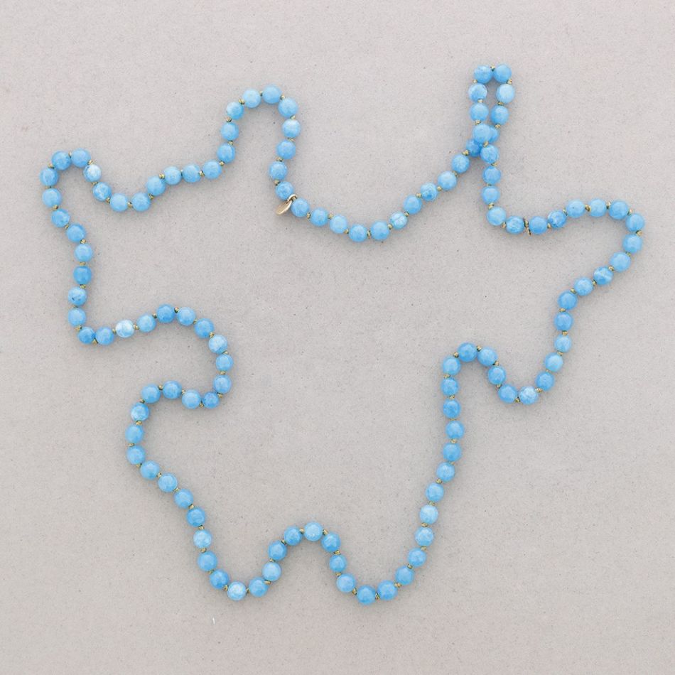 LONG NECKLACE KNOTS BALL STONES 1.2M*8MM