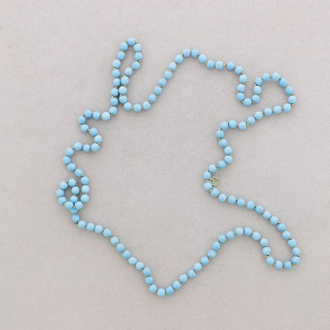LONG NECKLACE KNOTS BALL STONES 1.2M*8MM