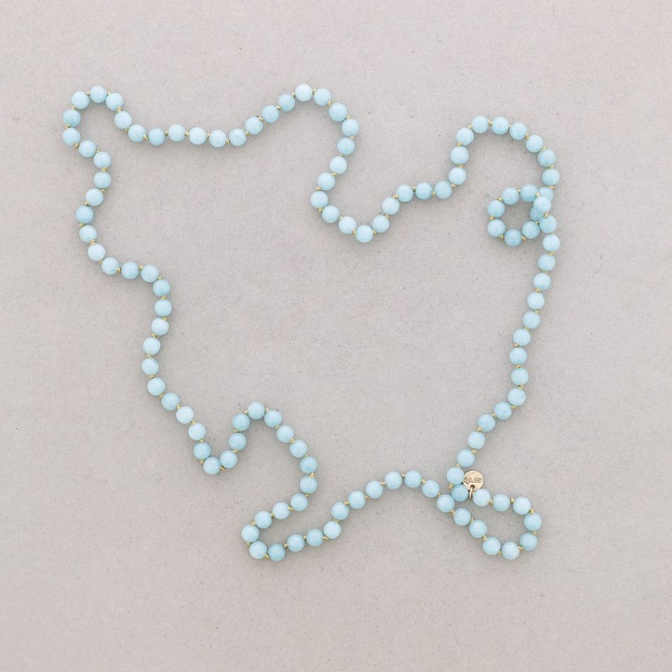 LONG NECKLACE KNOTS BALL STONES 1.2M*8MM