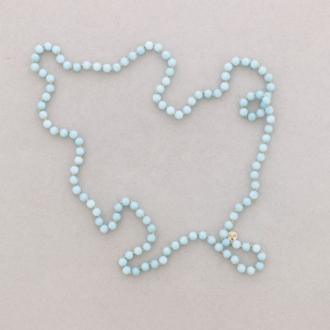 LONG NECKLACE KNOTS BALL STONES 1.2M*8MM