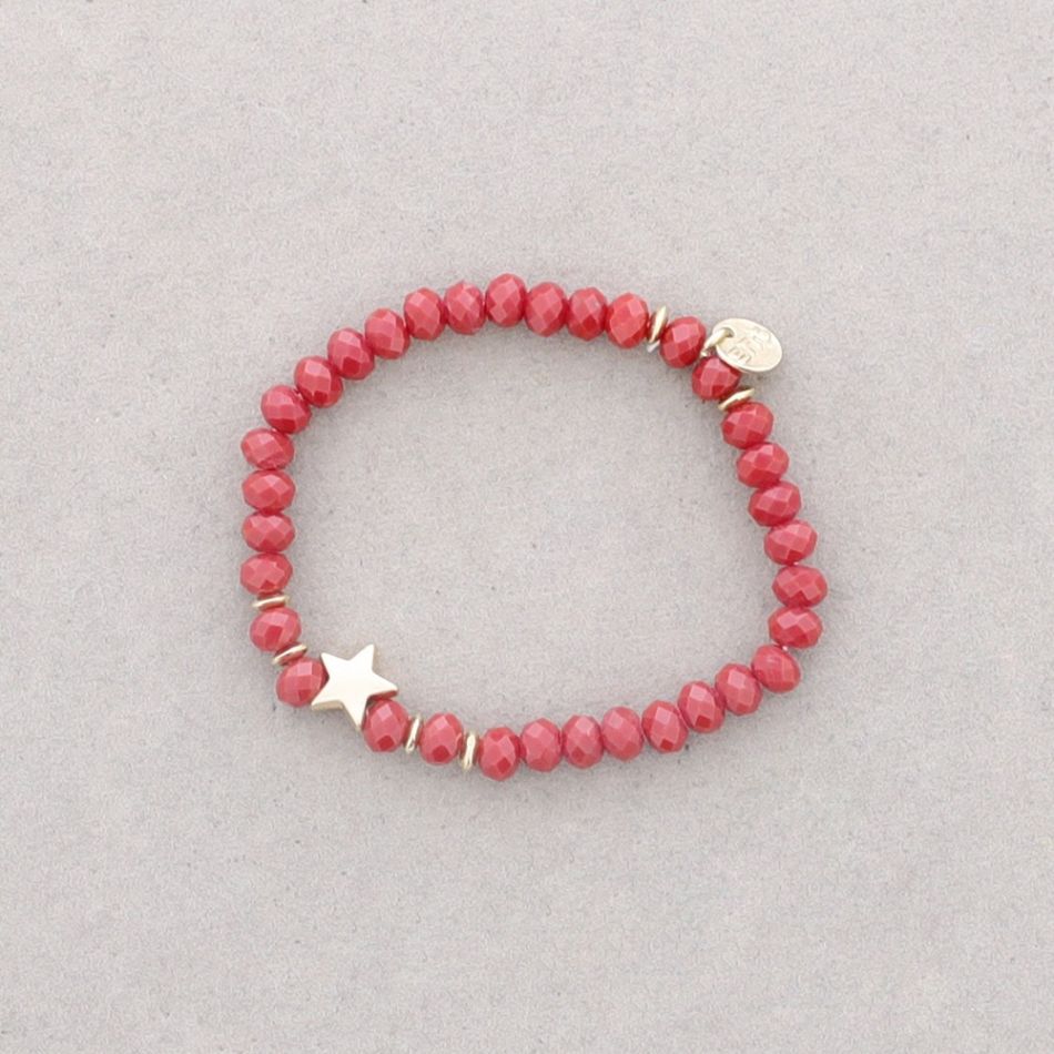 PULSERA ELASTICA ESTRELLA CRISTALES FACETADOS 8MM