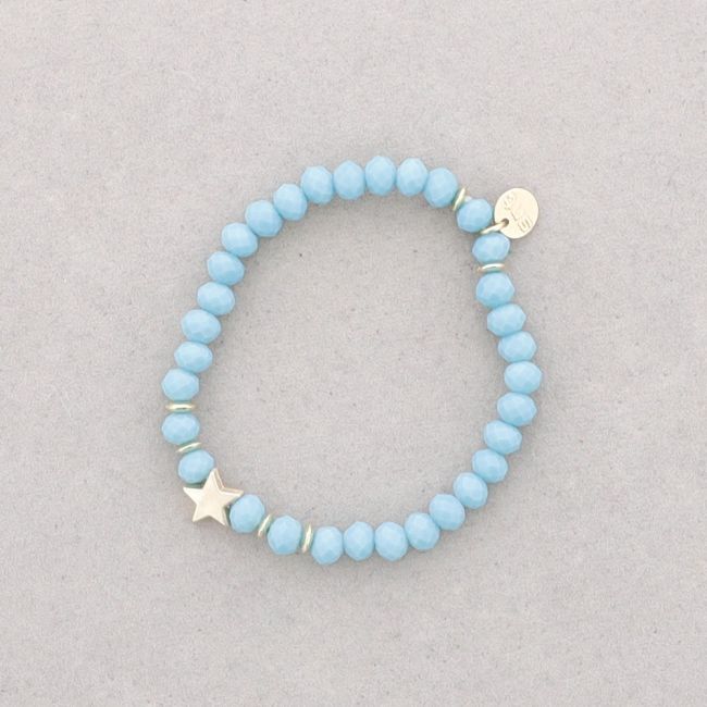 PULSERA ELASTICA ESTRELLA CRISTALES FACETADOS 8MM