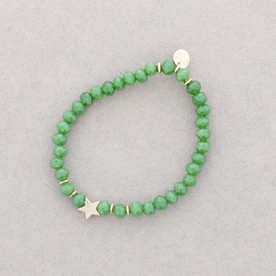 PULSERA ELASTICA ESTRELLA CRISTALES FACETADOS 8MM