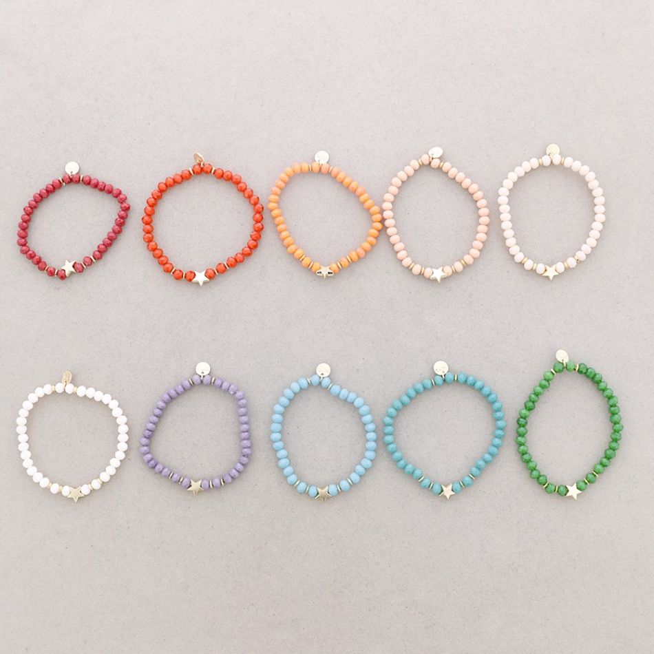 ELASTIC STAR BRACELET WITH FACETED CRYSTALS 8MM