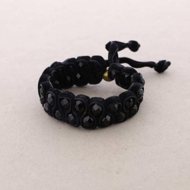 BOW BRACELET WITH FACETED BEADS