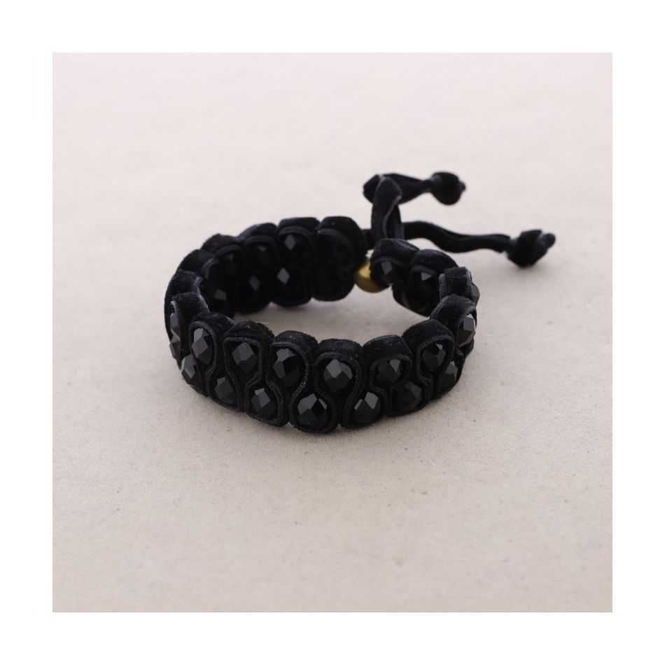 BOW BRACELET WITH FACETED BEADS