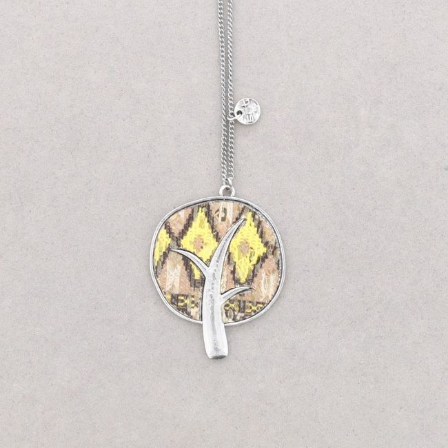 COLLAR LARGO COLGANTE METAL ESTAMPADO