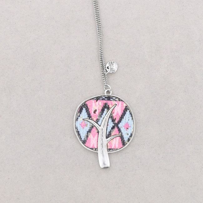 COLLAR LARGO COLGANTE METAL ESTAMPADO
