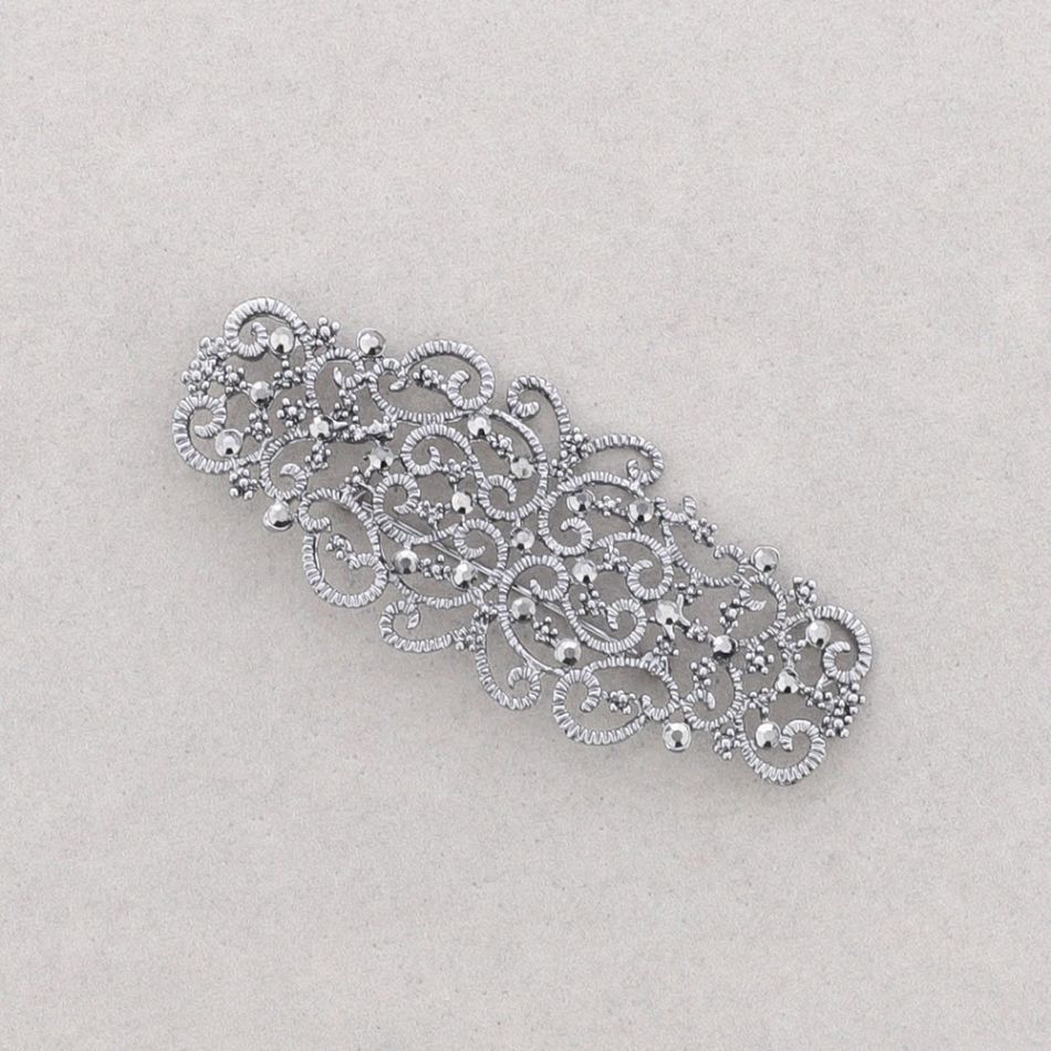 BROCHE MANTILLA METAL CRISTALES