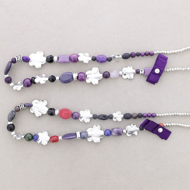 COLLAR LARGO CUENTAS METAL PIEDRAS