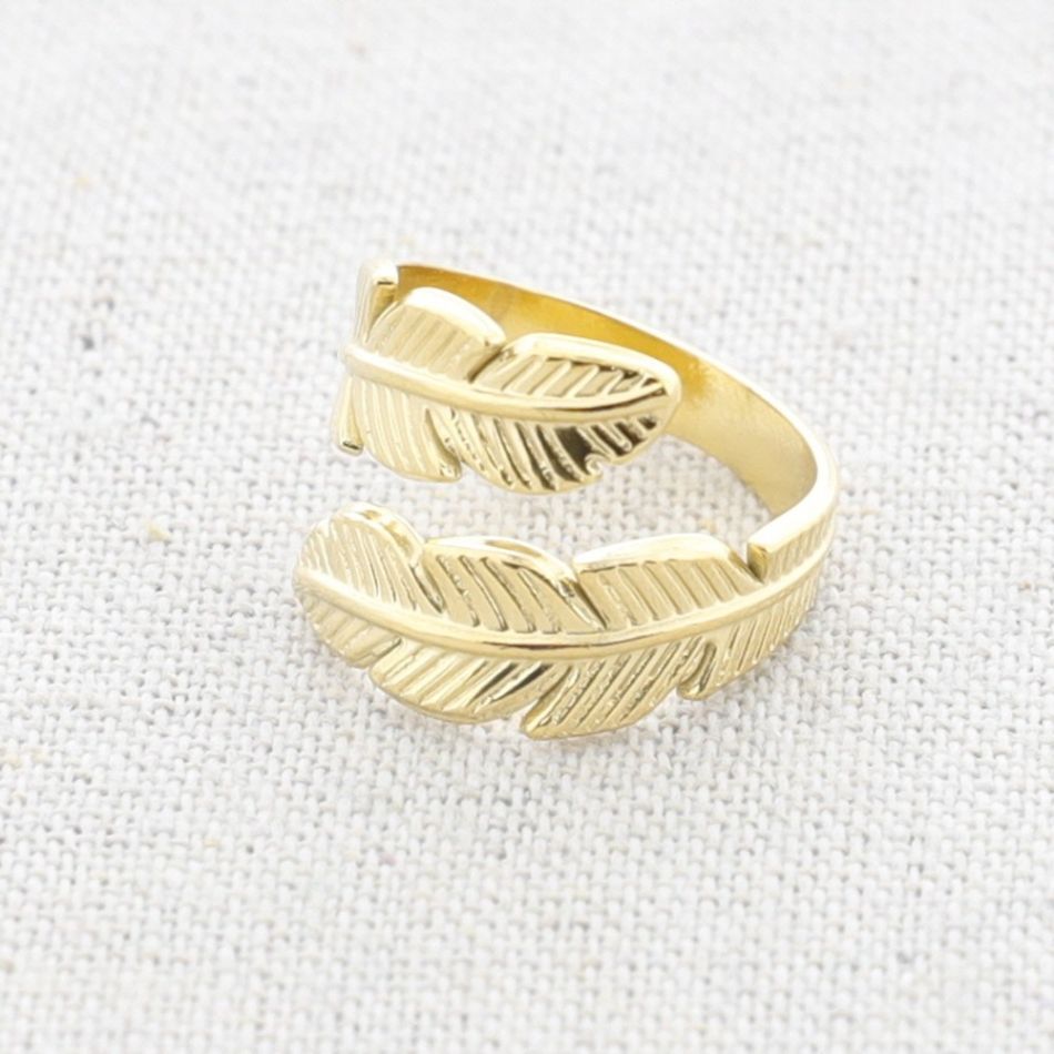 ANILLO ACERO DOBLE PLUMA