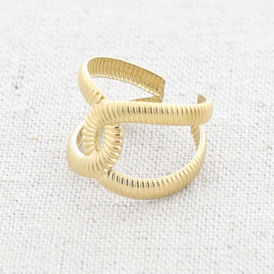 ANILLO ACERO CRUZADO