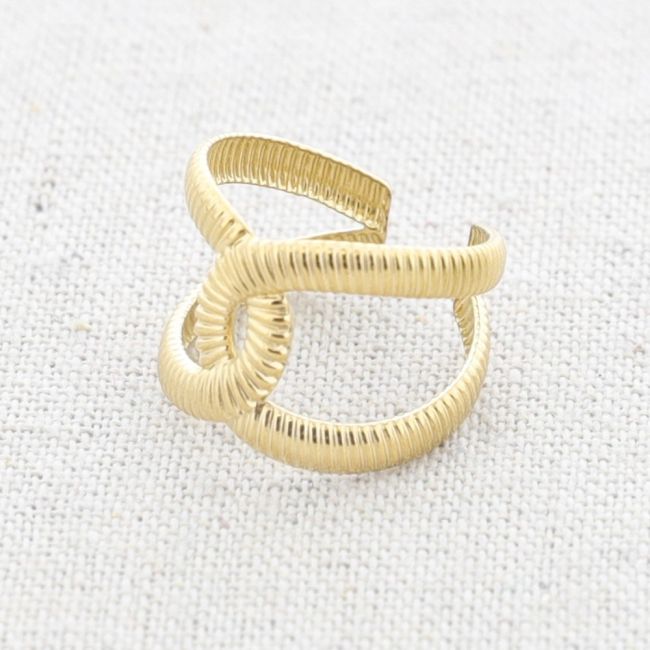 ANILLO ACERO CRUZADO