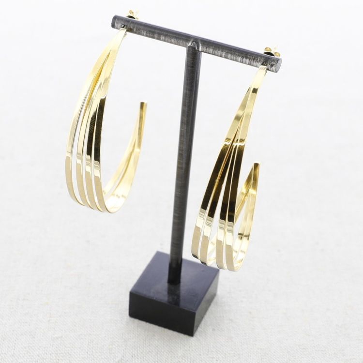 PENDIENTES ACERO ARO CUATRO TIRAS 2