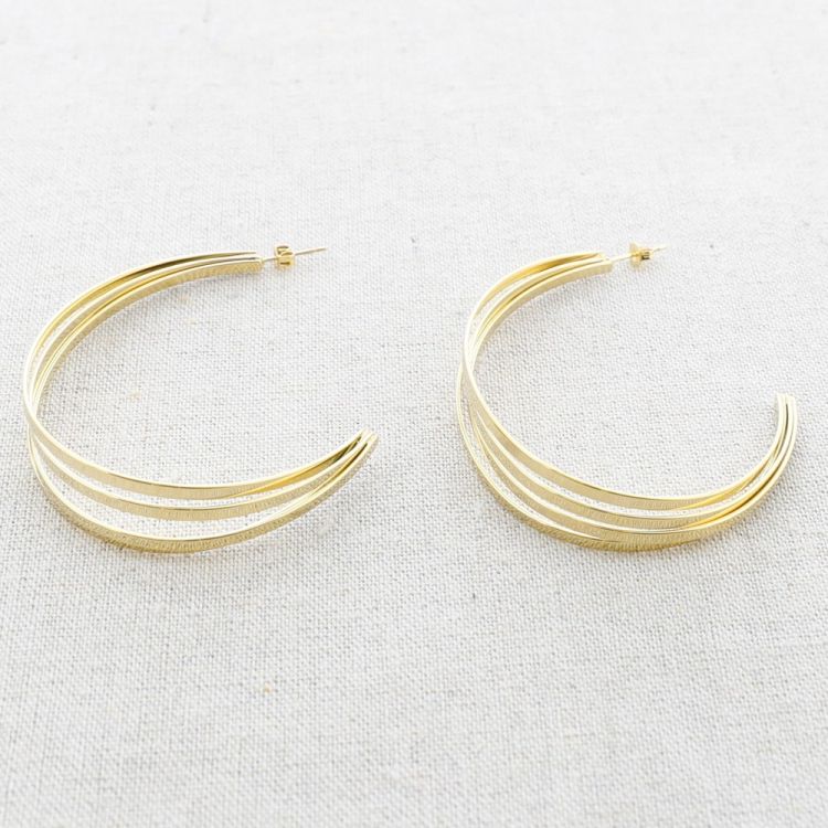 PENDIENTES ACERO ARO CUATRO TIRAS