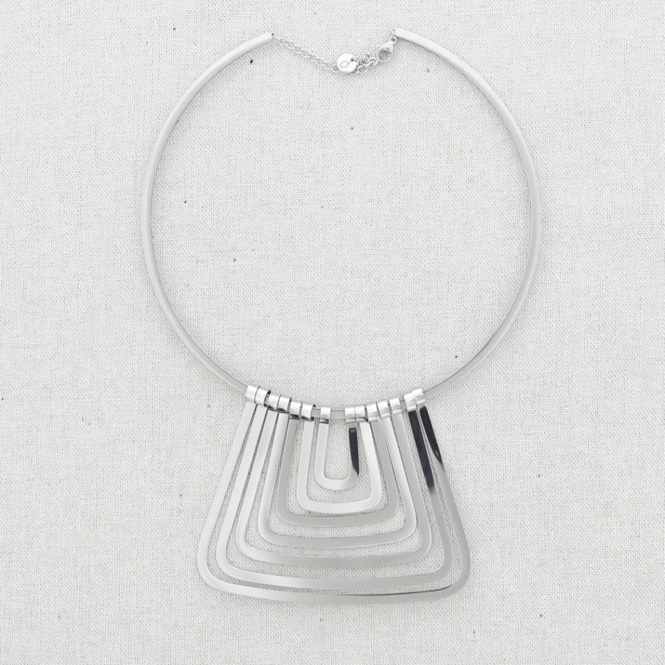 CHOKER ACERO COLGANTE FORMA TIRAS