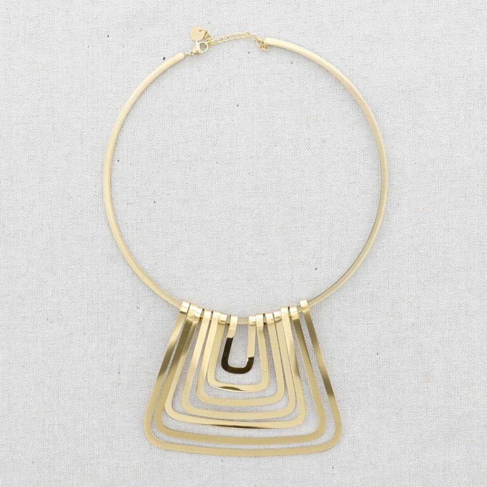 CHOKER ACERO COLGANTE FORMA TIRAS