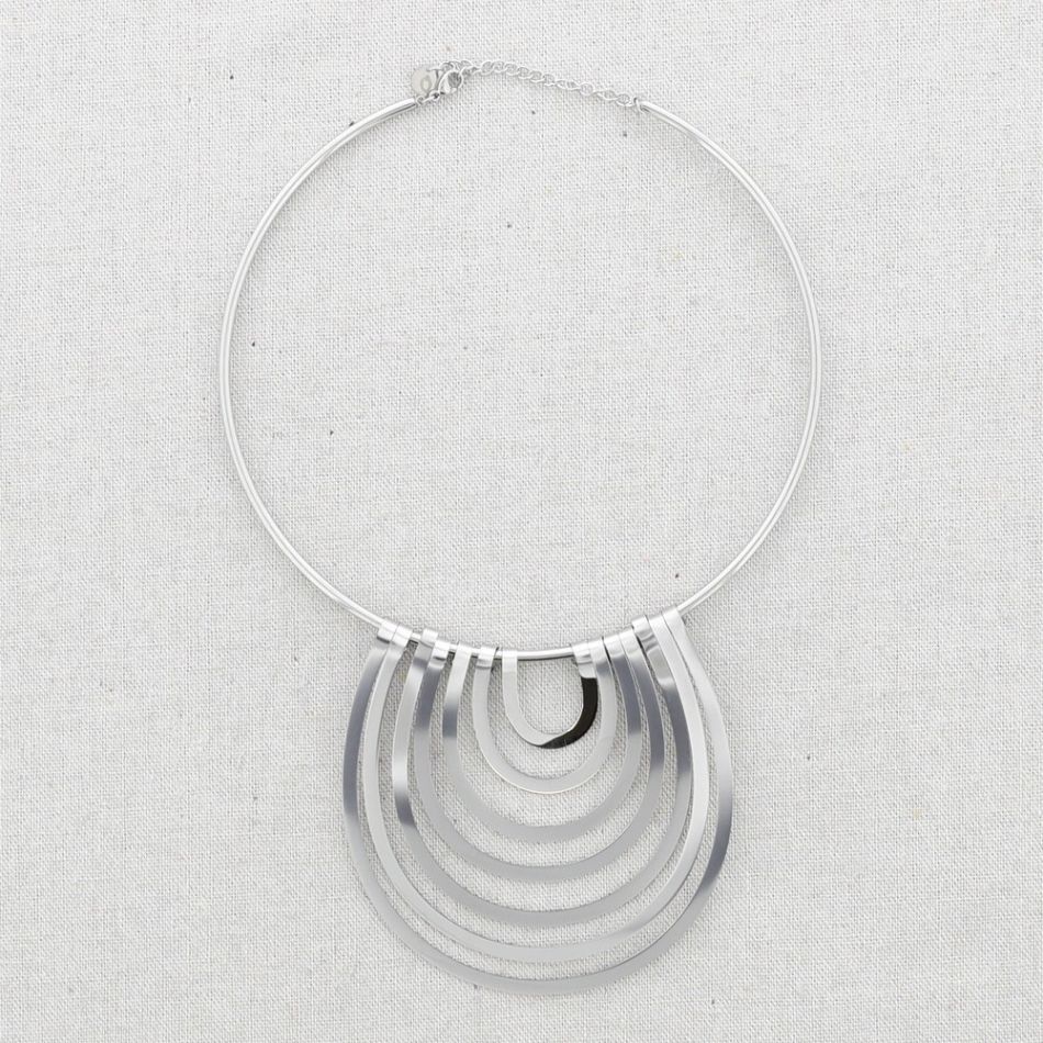 CHOKER ACERO COLGANTE FORMA TIRAS