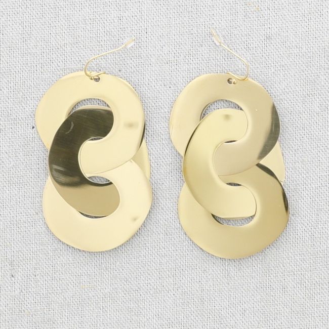 STEEL TRIPLE LINK EARRINGS