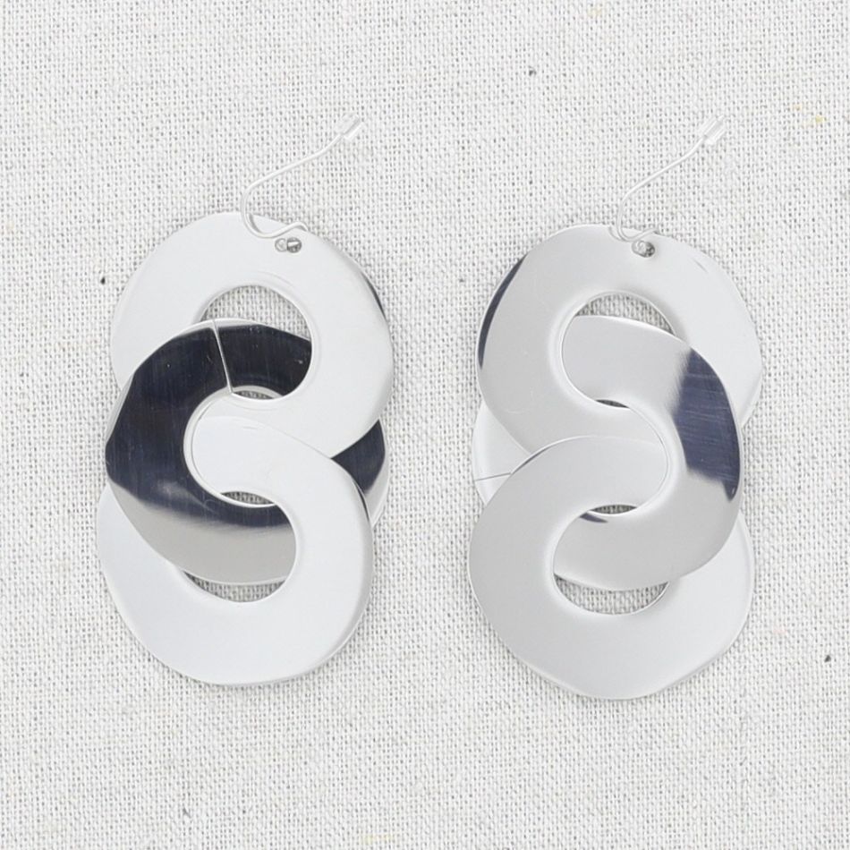 PENDIENTES ACERO TRIPLE ESLABÓN