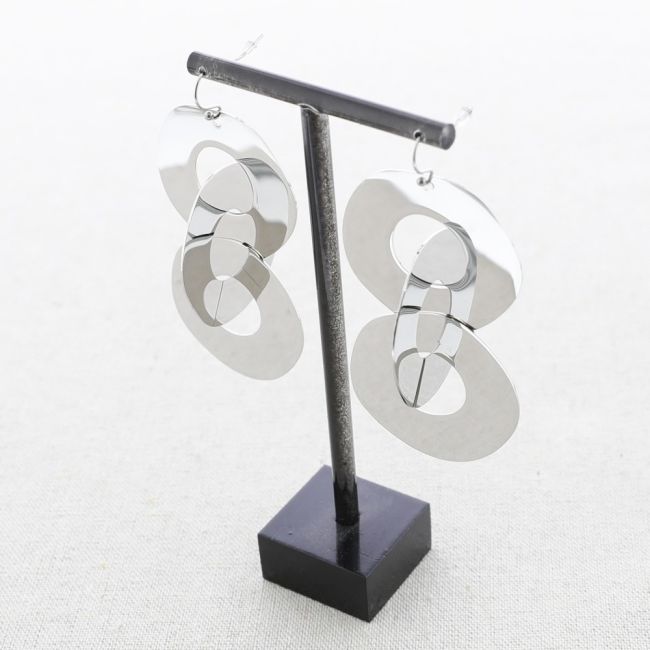 PENDIENTES ACERO TRIPLE ESLABÓN