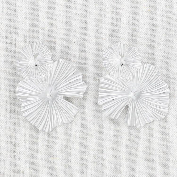 PENDIENTES ACERO DOBLE FLOR