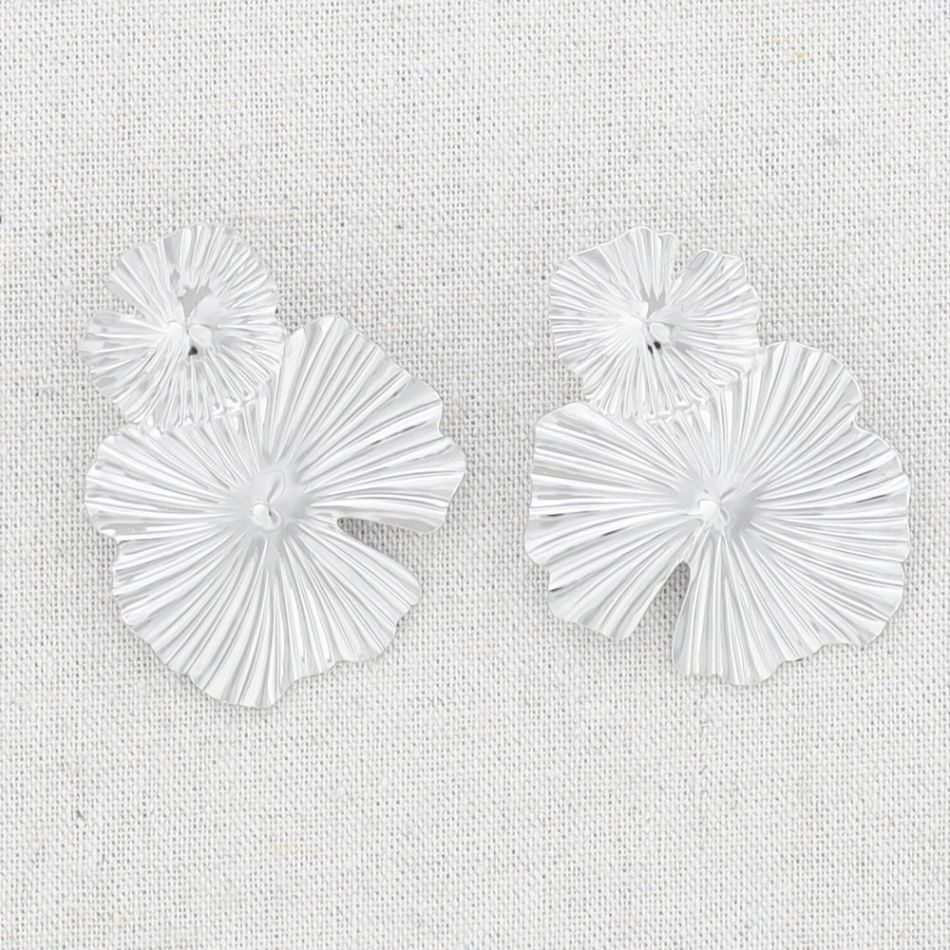 PENDIENTES ACERO DOBLE FLOR