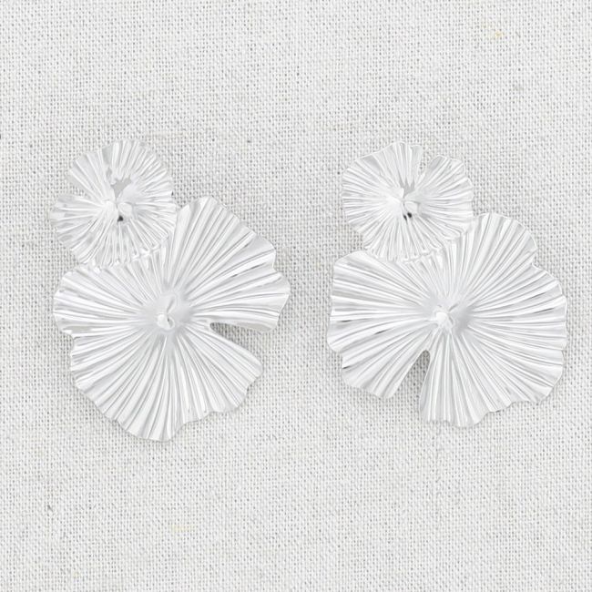 PENDIENTES ACERO DOBLE FLOR