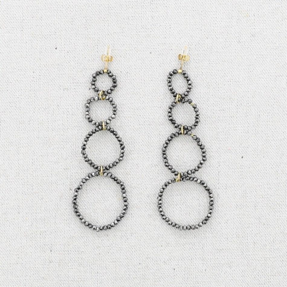 STEEL EARRINGS HOOPS WITH CRYSTALS