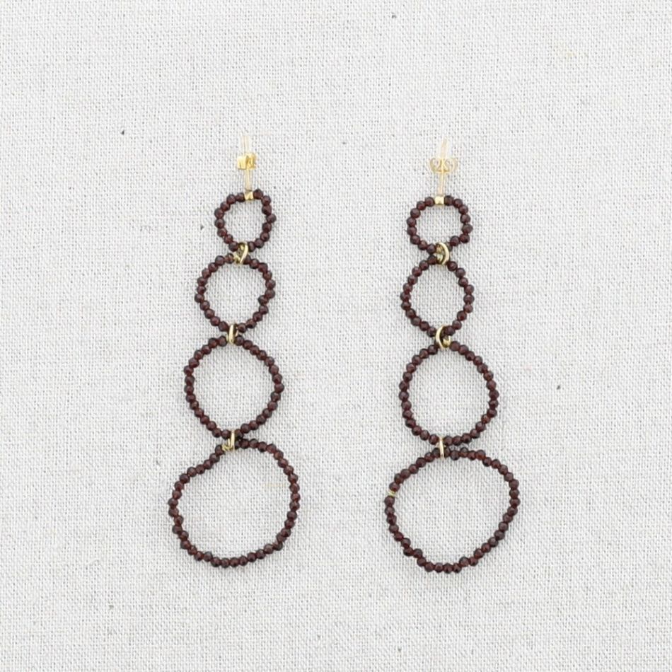 STEEL EARRINGS HOOPS WITH CRYSTALS