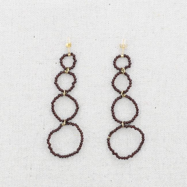 STEEL EARRINGS HOOPS WITH CRYSTALS