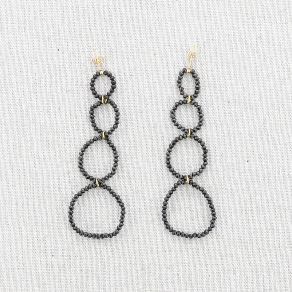 STEEL EARRINGS HOOPS WITH CRYSTALS