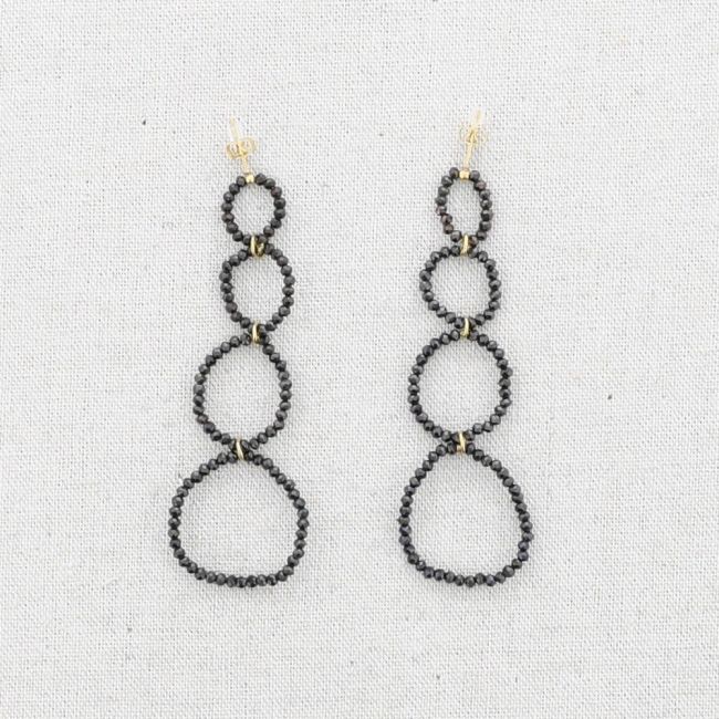 STEEL EARRINGS HOOPS WITH CRYSTALS