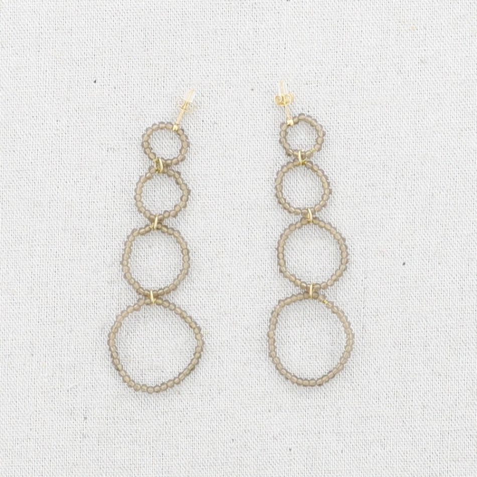 STEEL EARRINGS HOOPS WITH CRYSTALS