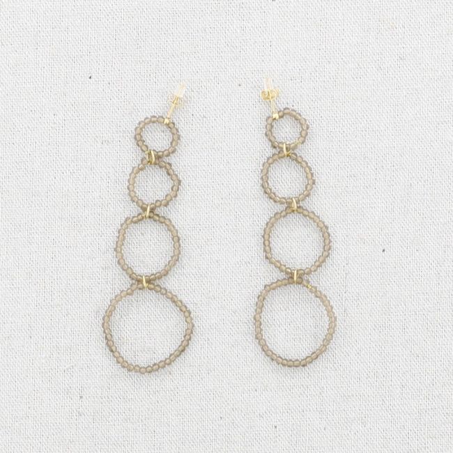 STEEL EARRINGS HOOPS WITH CRYSTALS