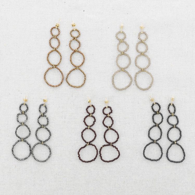 STEEL EARRINGS HOOPS WITH CRYSTALS 2