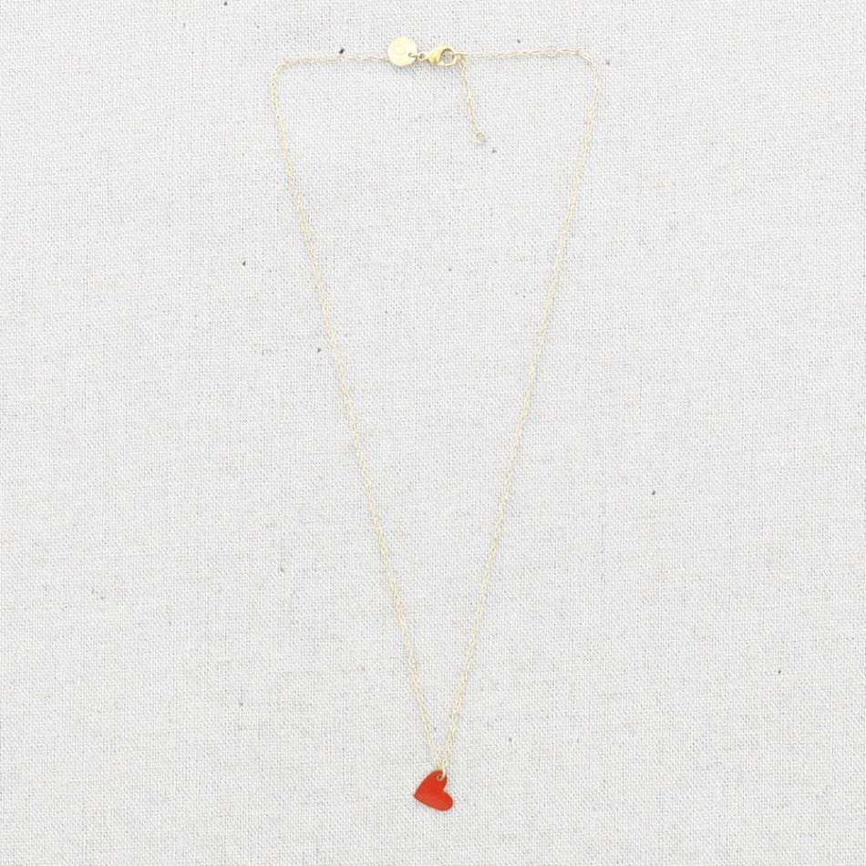 STEEL HEART ENAMEL NECKLACE